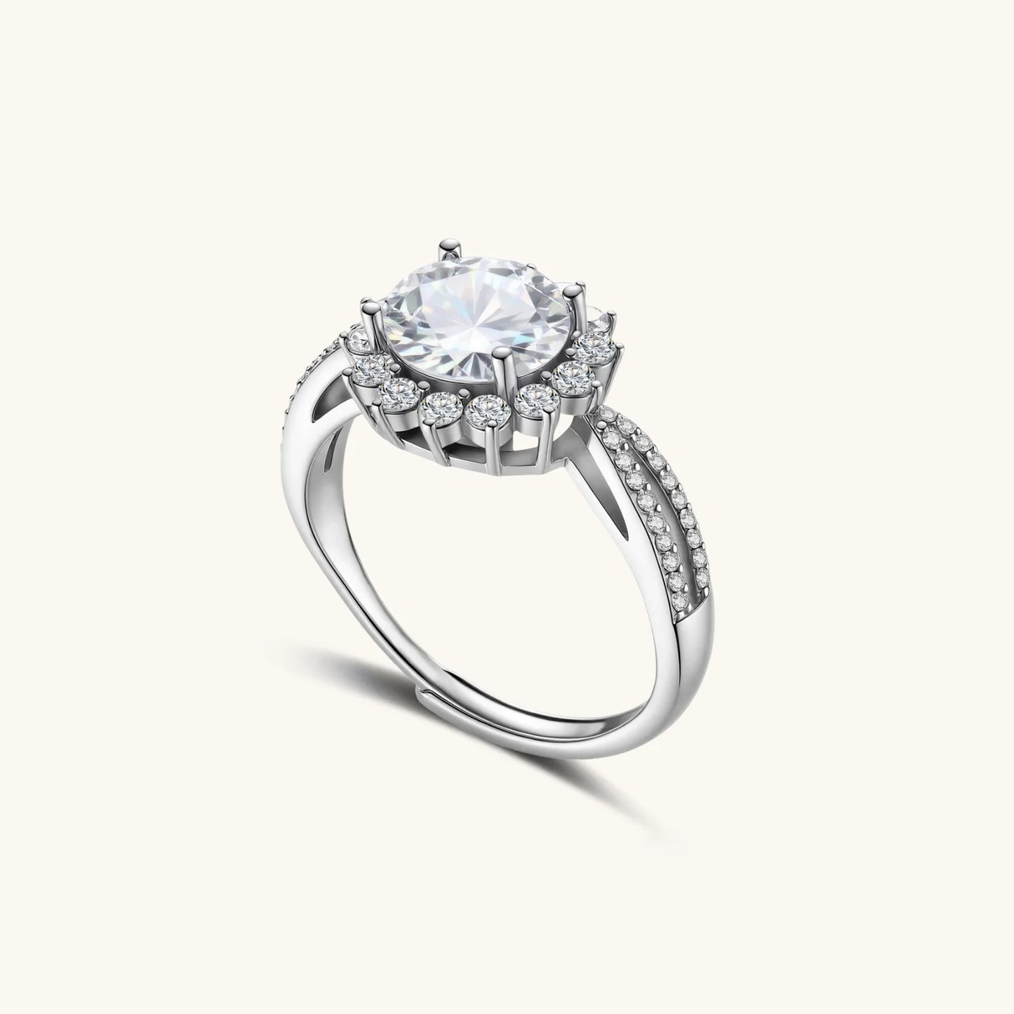 Stellar Halo Moissanite Ring