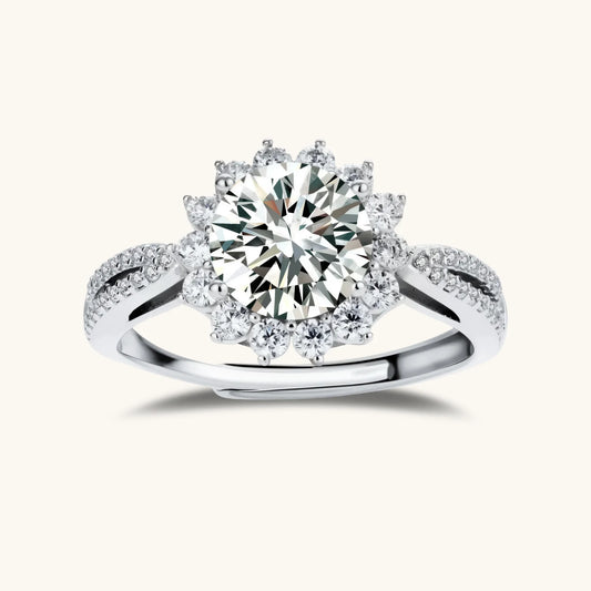 Stellar Halo Moissanite Ring