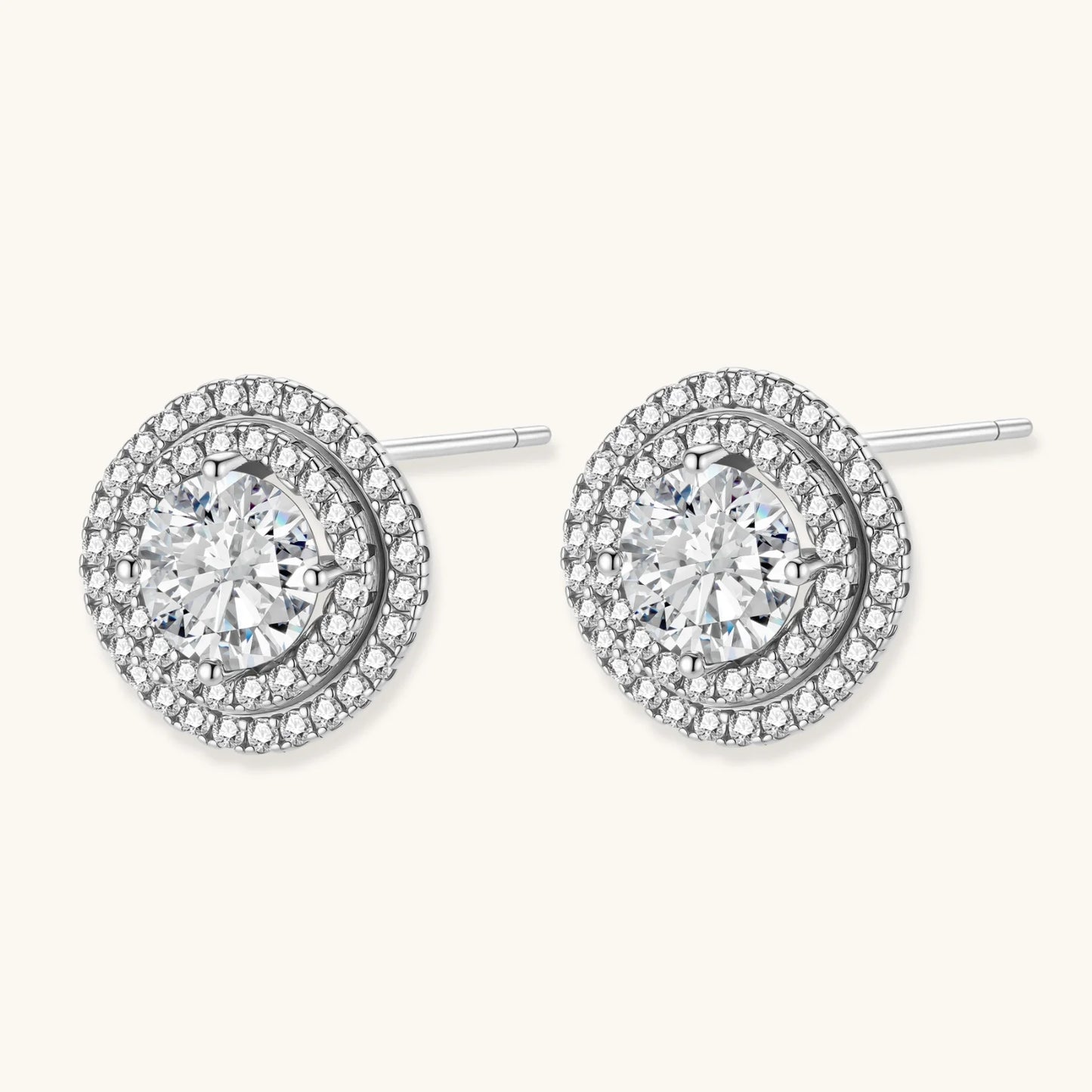 Celestial Halo Moissanite Studs