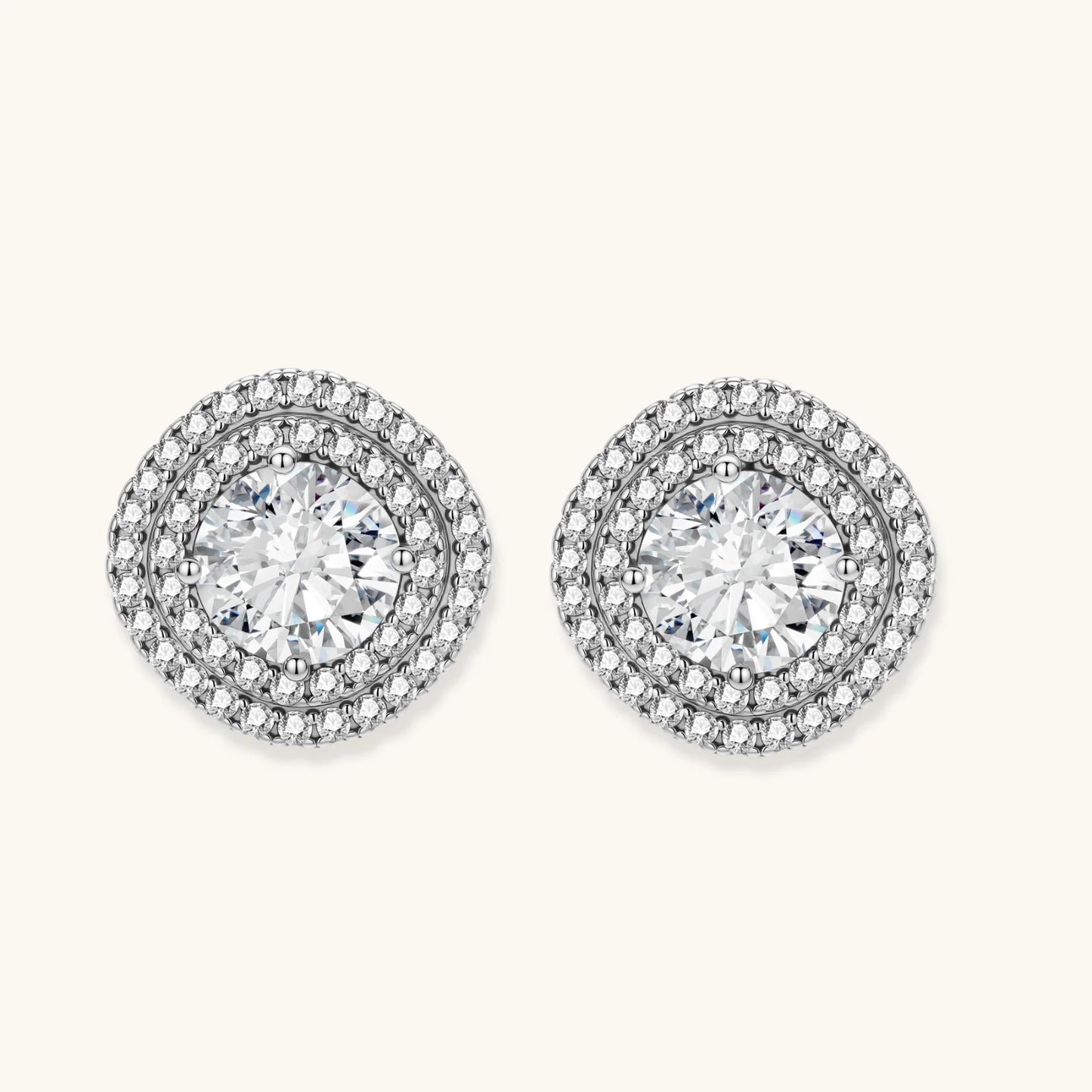 Celestial Halo Moissanite Studs