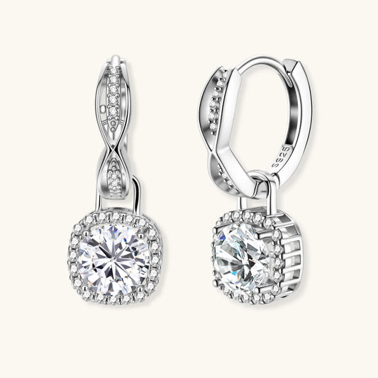 Twisted Infinity Halo Moissanite Earrings
