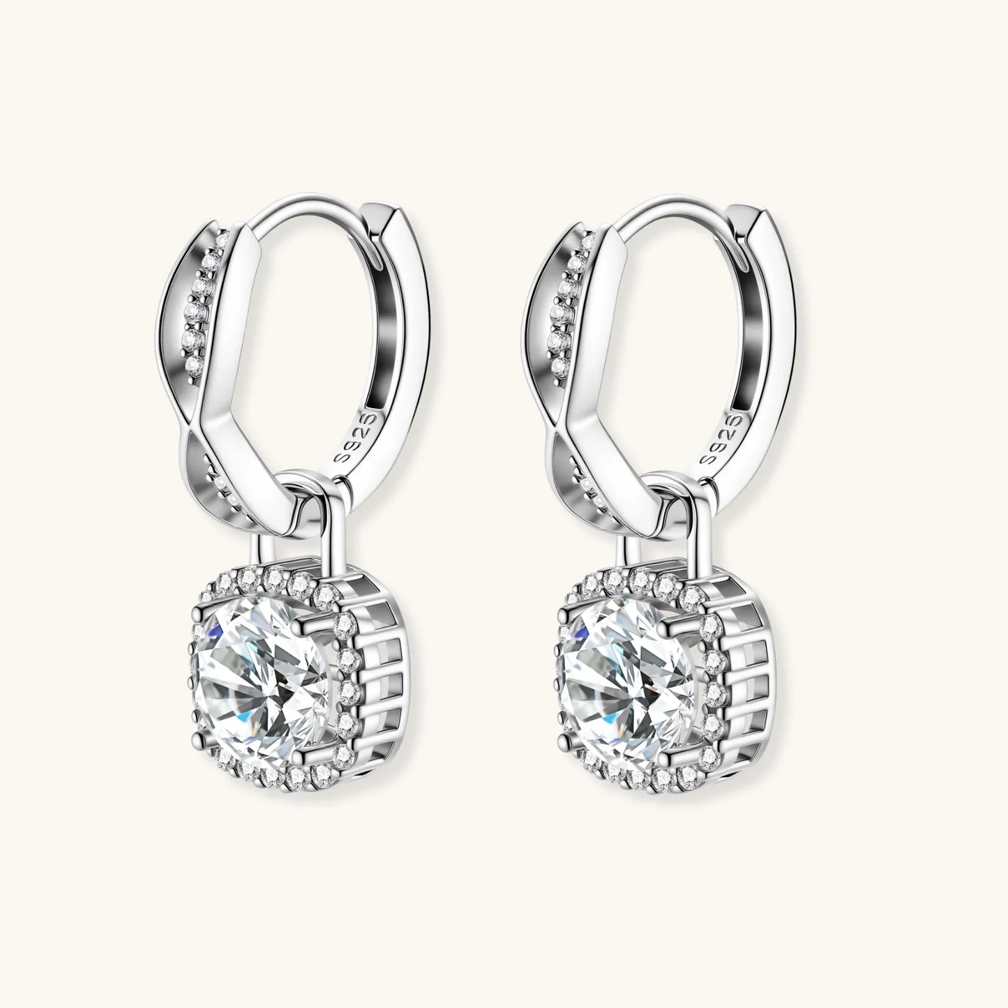 Twisted Infinity Halo Moissanite Earrings
