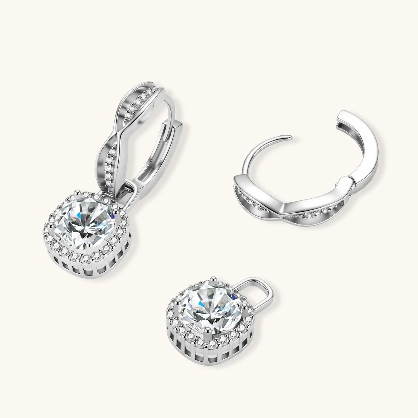 Twisted Infinity Halo Moissanite Earrings